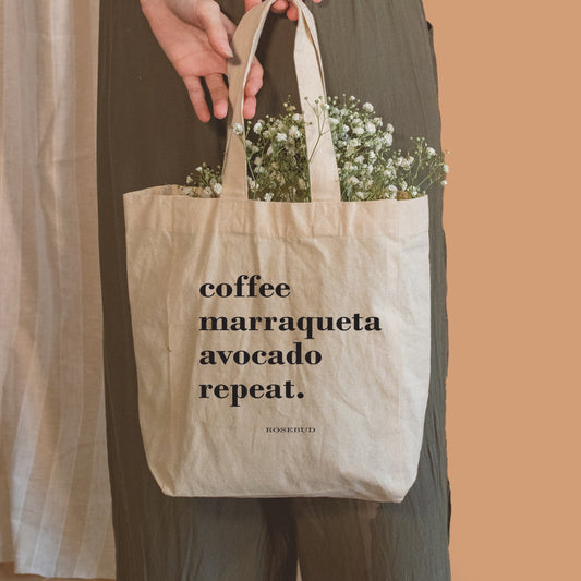 COFFEE MARRAQUETA AVOCADO REPEAT - TOTE BAG