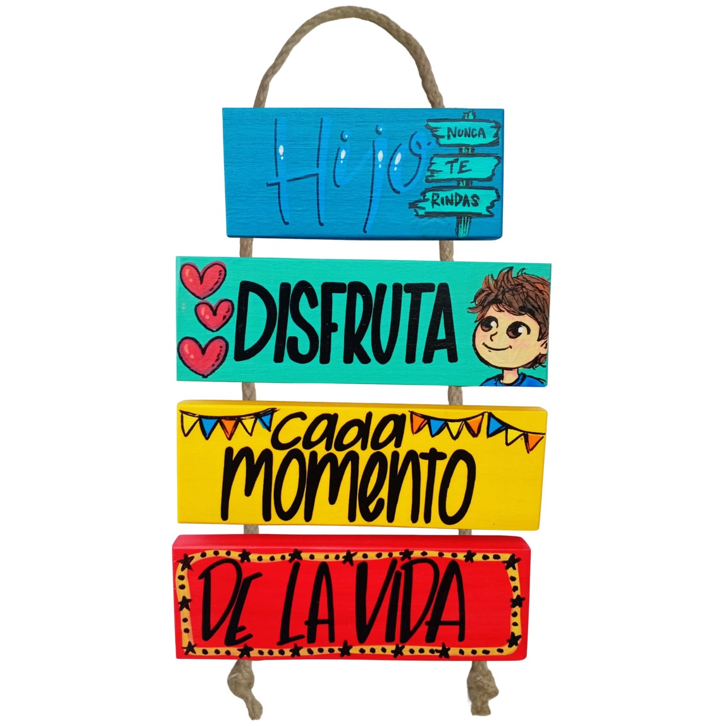HIJO DISFRUTA CADA MOMENTO DE LA VIDA - COLGANTE