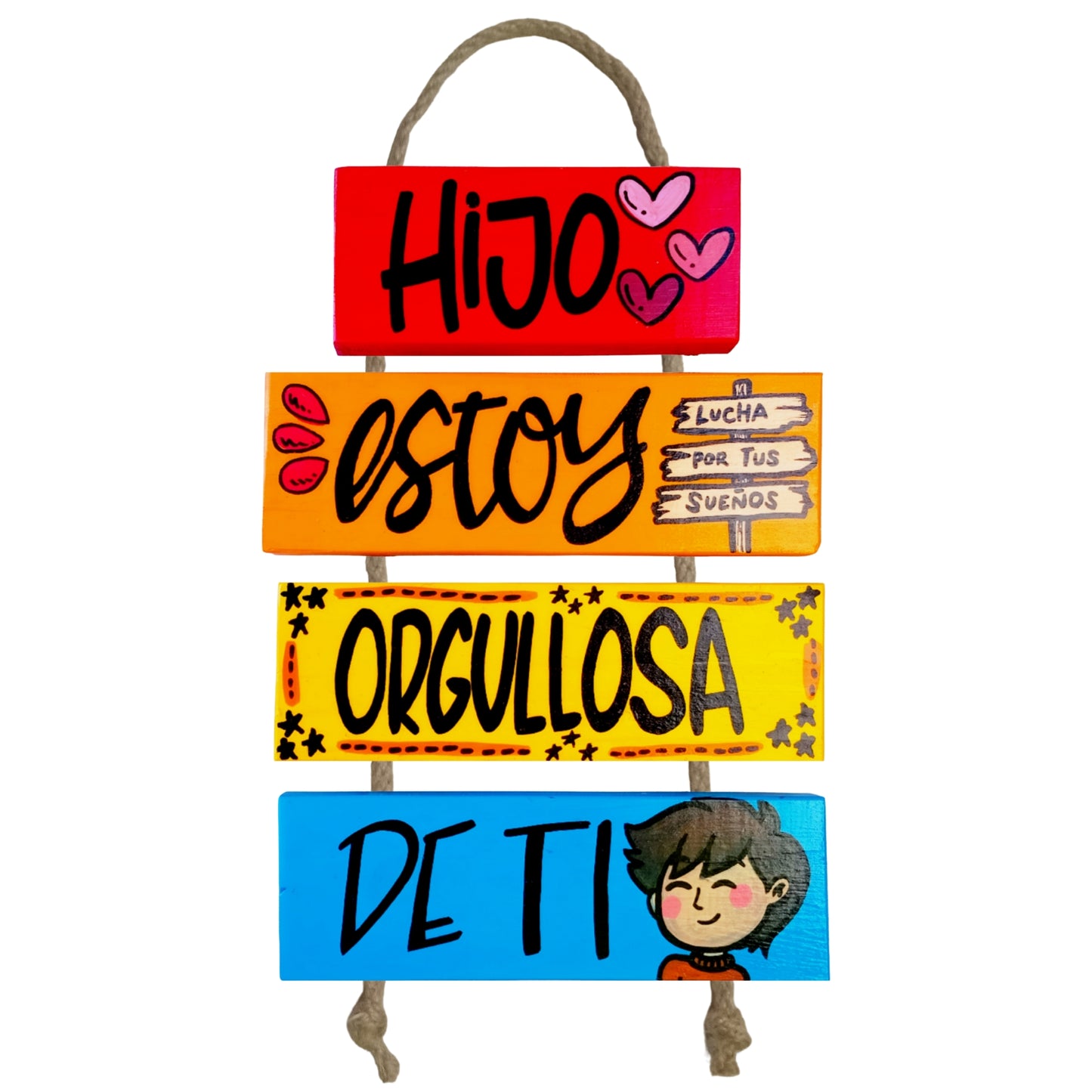 HIJO ESTOY ORGULLOSA DE TI - COLGANTE
