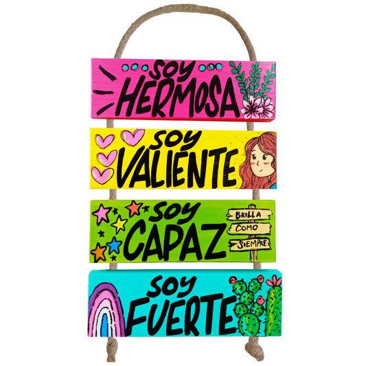 SOY HERMOSA, VALIENTE, CAPAZ, FUERTE  - COLGANTE