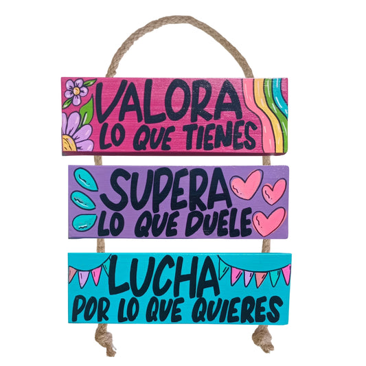VALORA, SUPERA, LUCHA - COLGANTE