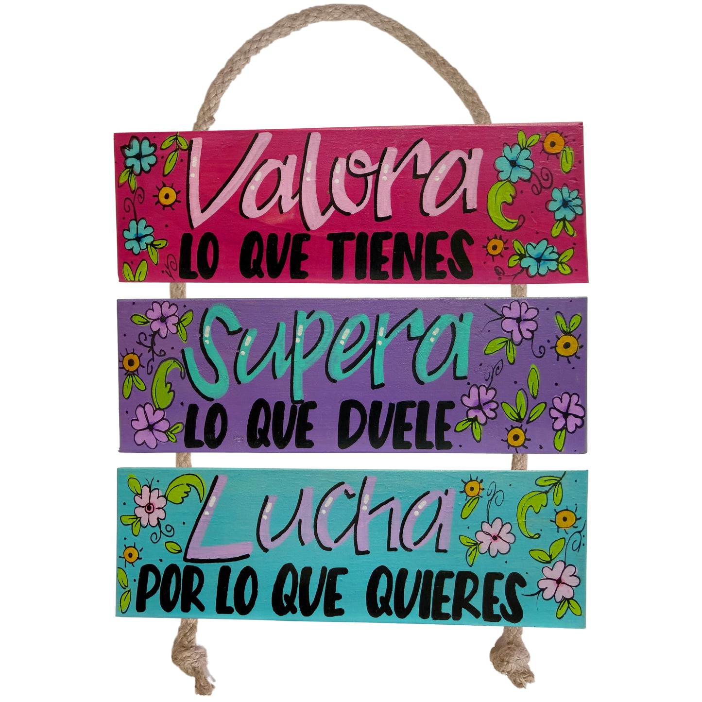 VALORA, SUPERA, LUCHA - COLGANTE