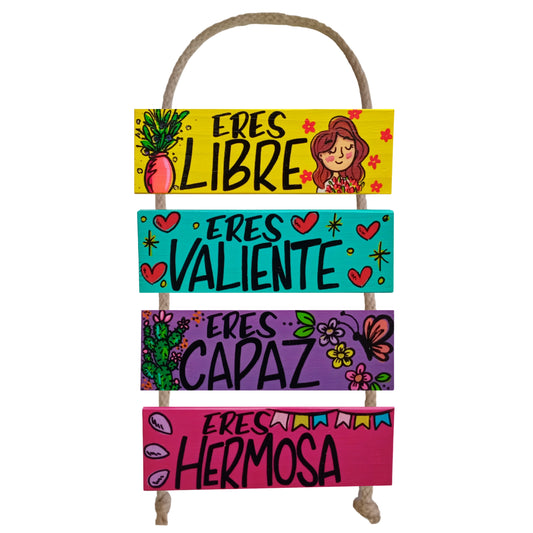 ERES LIBRE, VALIENTE, CAPAZ, HERMOSA - COLGANTE