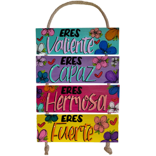 ERES LIBRE, VALIENTE, CAPAZ, HERMOSA - COLGANTE