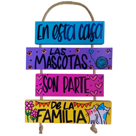 LAS MASCOTAS SON FAMILIA (GATOS) - COLGANTE